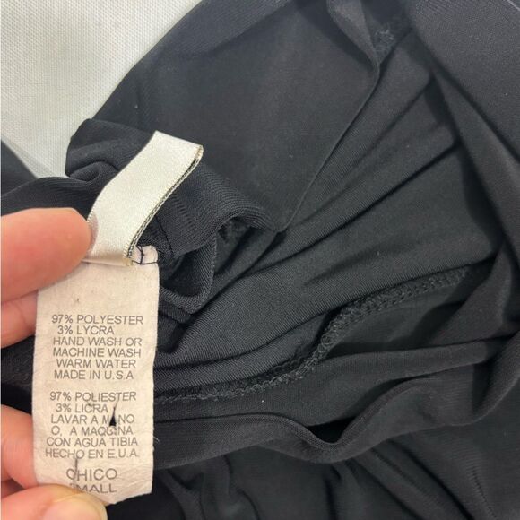 Last Tango Women’s Pants Black Stretch Extra Wide Leg Raw Hem - Picture 4 of 11